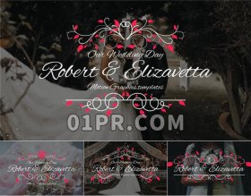 Pr字幕图形模板 9组美丽红叶婚礼标题 Pr素材